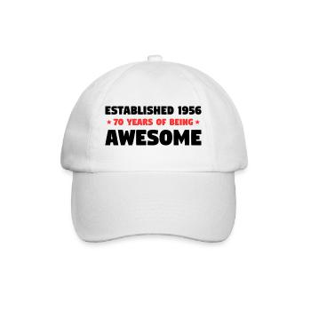 Established 1956 70 Jahre Awesome Geburtstag - Baseballkappe - Weiß/Weiß - Vorne