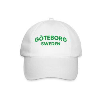 Gothenburg Sweden in Green Font - Baseball Cap - white/white - Front