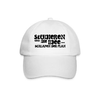 L’idée était d’étudier – dormir était le plan - Casquette classique - blanc/blanc - Devant