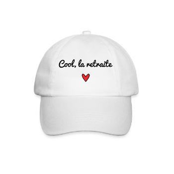 RETRAITE. RETRAITEE. COEUR. BONNE RETRAITE - Casquette classique - blanc/blanc - Devant