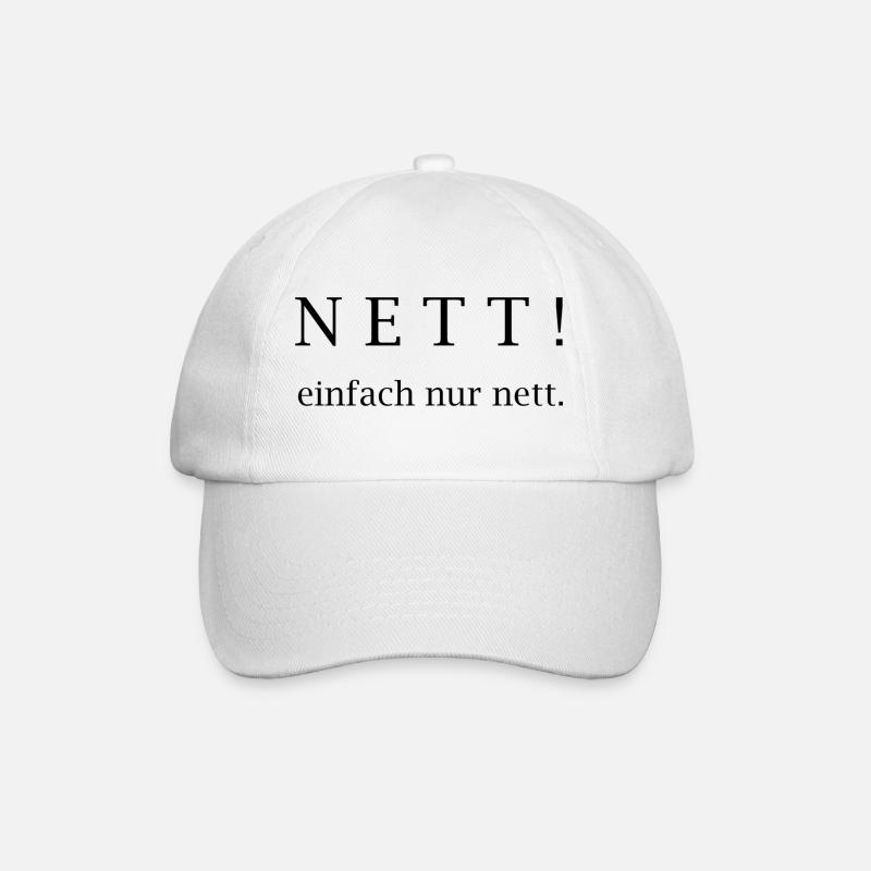 Nett! einfach nur nett. - Baseballkappe - Weiß/Weiß
