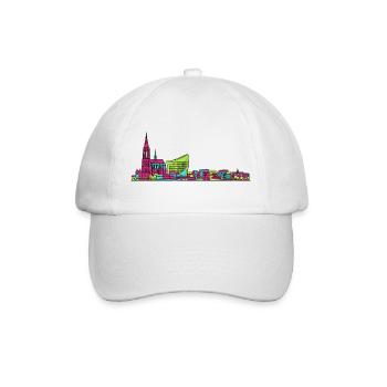 Strasbourg City Skyline Cathedral Line Art - Baseball Cap - white/white - Front