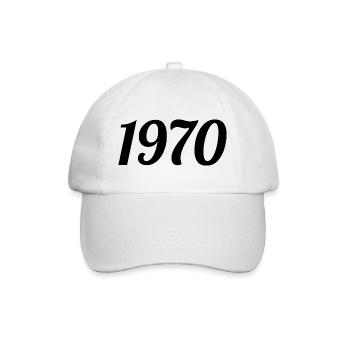 1970 Vintage 1970 Retro Geburtstagsgeschenk 1970er Jahre Geschenk - Baseballkappe - Weiß/Weiß - Vorne