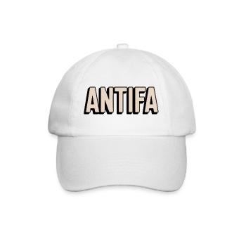 Antifa – Antifaschistisches Merch - Baseballkappe - Weiß/Weiß - Vorne