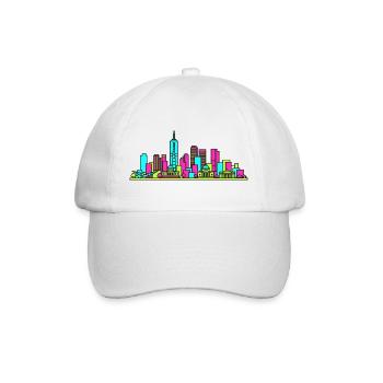 Melbourne City Skyline Flinders Station Kunst - Baseballkappe - Weiß/Weiß - Vorne