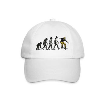Evolution Skateboarder – Grunge Skate Design - Baseballkappe - Weiß/Weiß - Vorne