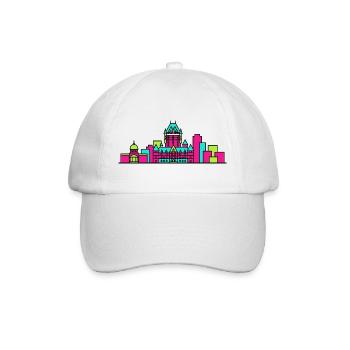 Skyline Quebec City Chteau Frontenac Kunst - Baseballkappe - Weiß/Weiß - Vorne