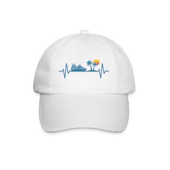 Cruise Ship Vacation Heartbeat - Baseball Cap - white/white - Front