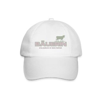 Bäuerin Deluxe – Stallgeruch ist mein Parfum - Baseballkappe - Weiß/Weiß - Vorne