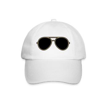 Iconic Gold & Black Aviator Goggles - Baseball Cap - white/white - Front