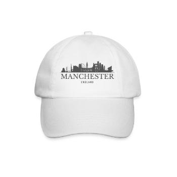 Manchester Angleterre, silhouette de Manchester - Casquette classique - blanc/blanc - Devant