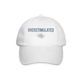 Overstimulated Brain Neon Outline - Baseball Cap - white/white - Front