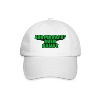 Atomkraft? Nein danke - Baseballkappe - Weiß/Weiß - Vorne