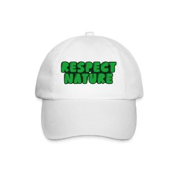 Respect nature - Baseball Cap - white/white - Front