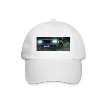 Flash Check Neon Stripe Car - Baseball Cap - white/white - Front