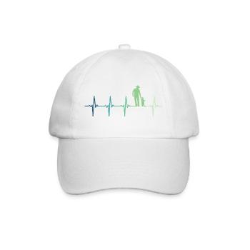 Father and Son Heartbeat Gift Dad Son - Baseball Cap - white/white - Front