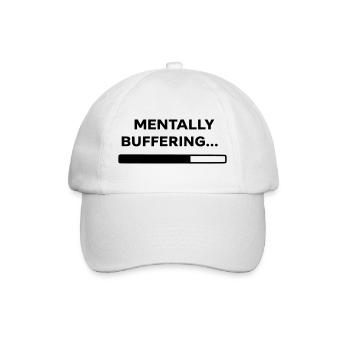 MENTALLY BUFFERING… | Minimal Loading Bar Design - Baseballkappe - Weiß/Weiß - Vorne