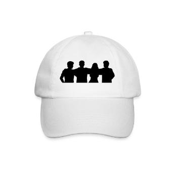 Menschen Gruppe Silhouette Freunde Team Zusammen - Baseballkappe - Weiß/Weiß - Vorne