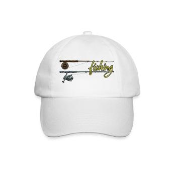 Fishing Fishing Rod Fly Fishing Hobby - Baseball Cap - white/white - Front