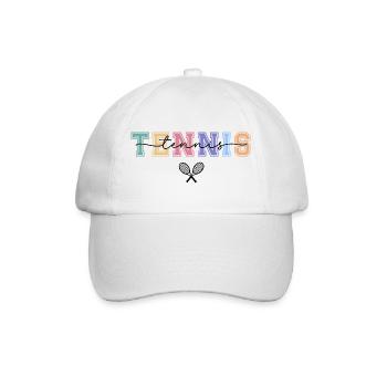 Pastel Vintage Tennis Typography - Baseball Cap - white/white - Front
