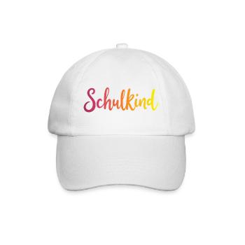 Schulkind Farbverlauf Rot-Gelb - Gradient Script - Baseballkappe - Weiß/Weiß - Vorne