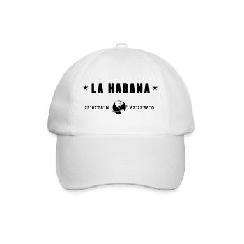 La Habana Cuba Coordinates Globe - Baseball Cap - white/white - Front