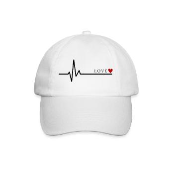 Love Heartbeat | Chemise d’amour minimaliste Heartbeat - Casquette classique - blanc/blanc - Devant