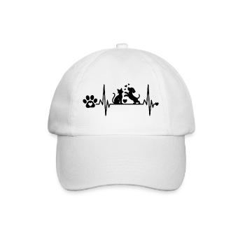 CŒUR DE PATTE DE CHAT ET DE CHIEN QUI BAT - Casquette classique - blanc/blanc - Devant