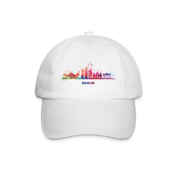 Skyline Bunt Berliner Stadtbild Berlin - Baseballkappe - Weiß/Weiß - Vorne