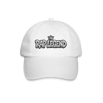 RAP LEGEND - Style 3D Bubble Chrome avec couronne - Casquette classique - blanc/blanc - Devant