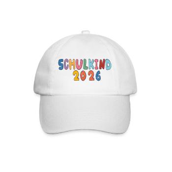 Schulkind 2026  - Baseballkappe - Weiß/Weiß - Vorne