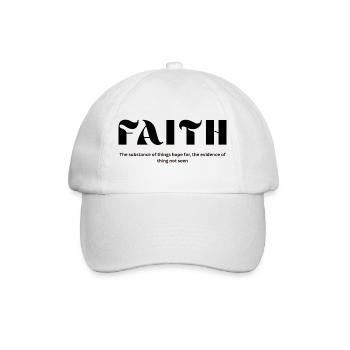 Faith Flame Typography - Baseball Cap - white/white - Front
