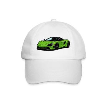 Lime Green Supercar–Illust - Baseball Cap - white/white - Front