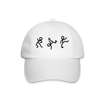 Tanzende Strichmännchen - Baseballkappe - Weiß/Weiß - Vorne