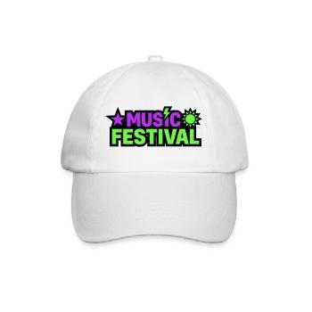 Graphique de lettrage pour festivals de musique - Casquette classique - blanc/blanc - Devant
