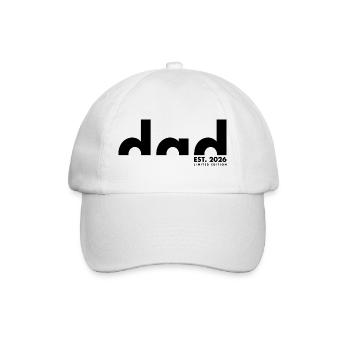 Dad Est 2026 Limited Edition  - Papa - Vatertag - Baseballkappe - Weiß/Weiß - Vorne
