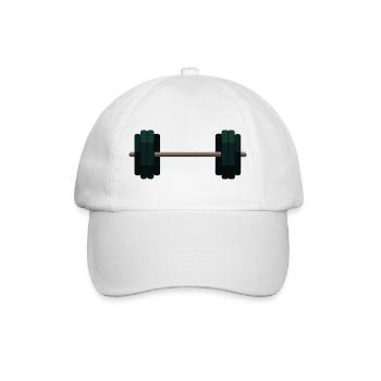 Barbell Dumbbell - Baseball Cap - white/white - Front