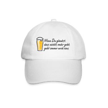Wenn Du Glaubst, Dass Nichts Mehr Geht, Bier POS2C - Baseballkappe - Weiß/Weiß - Vorne
