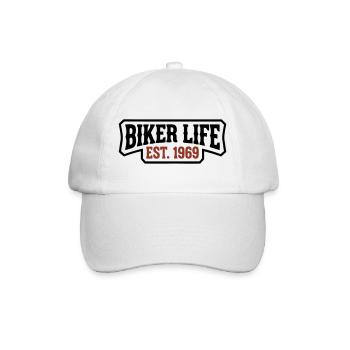 Logo de lettrage Biker Life - Casquette classique - blanc/blanc - Devant