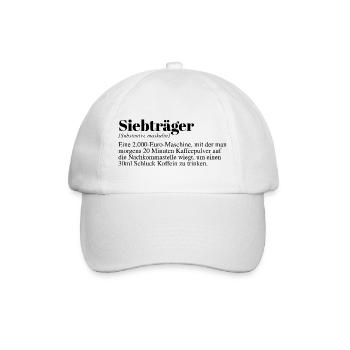 Siebträger Kaffee Spruch - Baseballkappe - Weiß/Weiß - Vorne