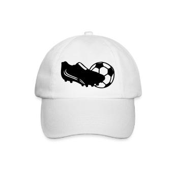 fussball+schuh - Baseballkappe - Weiß/Weiß - Vorne