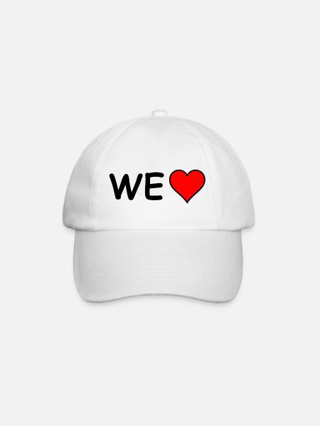 We Love (Comic Sans) - Baseballkappe - Weiß/Weiß