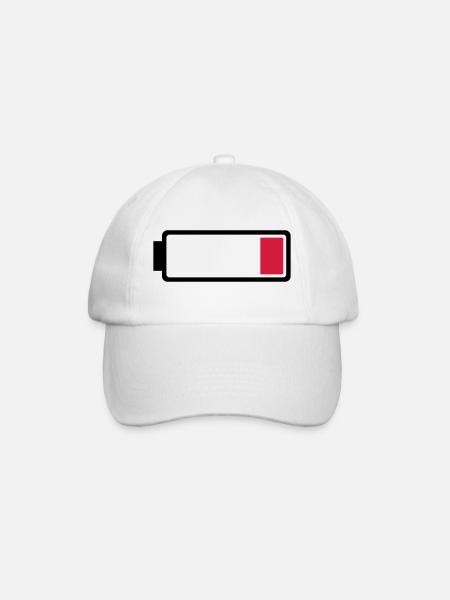 Battery low - Baseball Cap - white/white