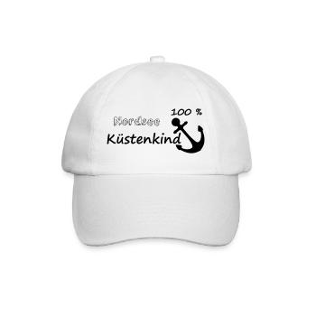 100 % Nordsee Küstenkind - Baseballkappe - Weiß/Weiß - Vorne