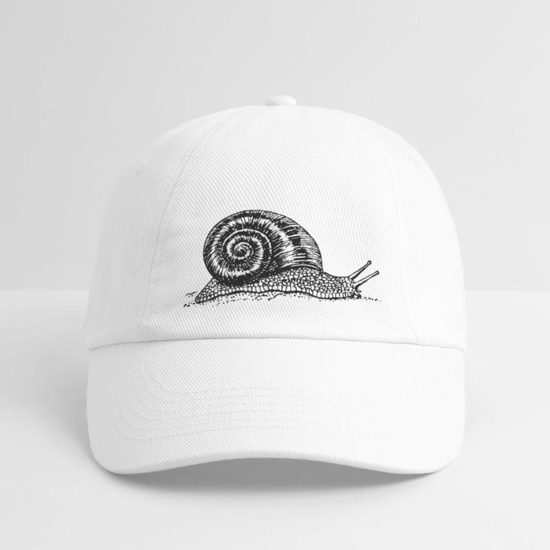 Black and withe snail Baseball Cap