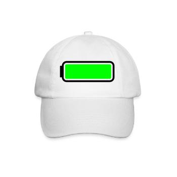 Batterie voll - Baseballkappe - Weiß/Weiß - Vorne