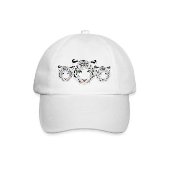 tigres, tigre blanc, trio tigre - Casquette classique - blanc/blanc - Devant