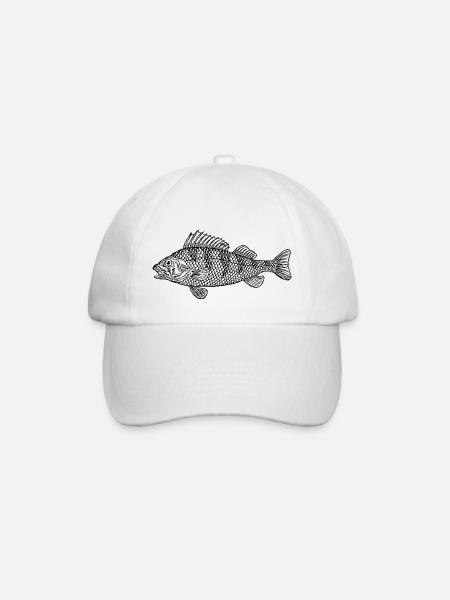 fish388 - Baseball Cap - white/white