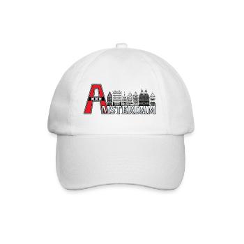 Amsterdam mit einem großen A - Baseballkappe - Weiß/Weiß - Vorne