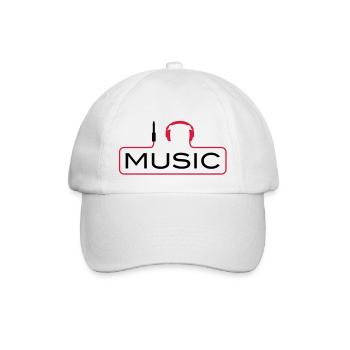 I love music J´aime Music Plug casque le son Bass - Casquette classique - blanc/blanc - Devant